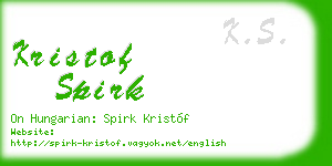 kristof spirk business card